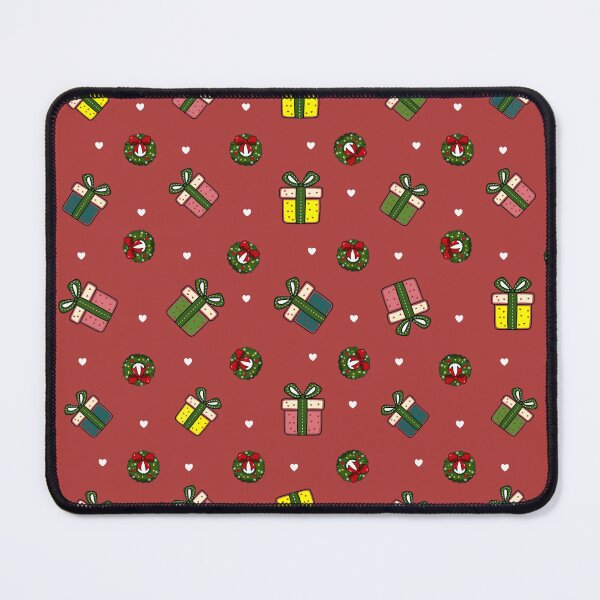 Item preview, Cute Christmas Seamless Pattern with Gift Boxes, Wreaths and Hearts designed and sold by Manyart13031992.