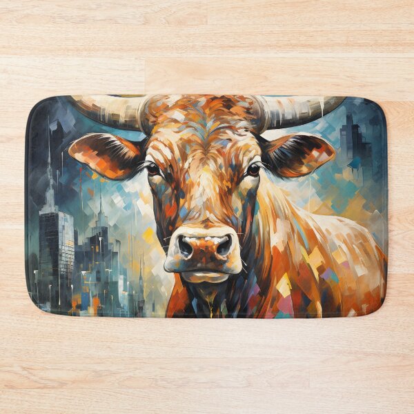 Item preview, Colorful Longhorn Bull Urban Abstract Portrait designed and sold by GutyzDesignsES.