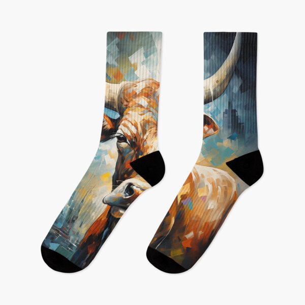Item preview, Colorful Longhorn Bull Urban Abstract Portrait designed and sold by GutyzDesignsES.