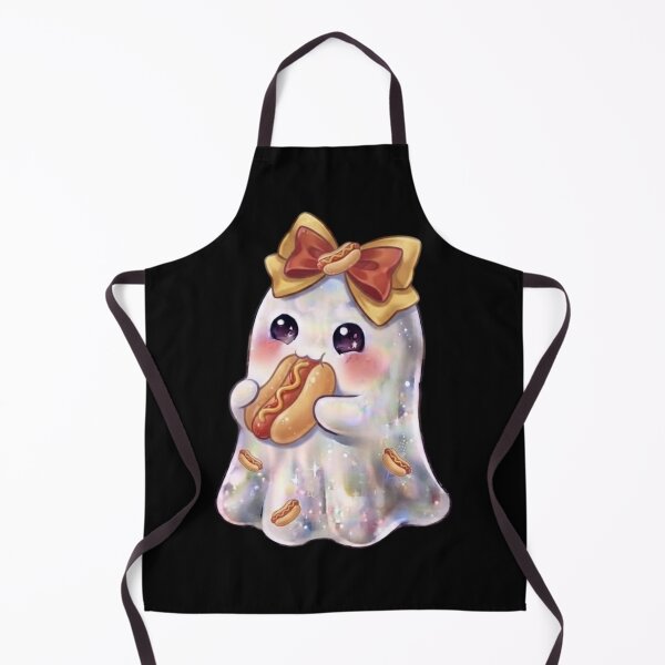 Item preview, Cute Kawaii Ghost Eating a Hotdog Design / Cheesy /  Yum / Halloween / Foodie / T-shirts mugs stickers phone case hardcover journal poster designed and sold by TeenLake.