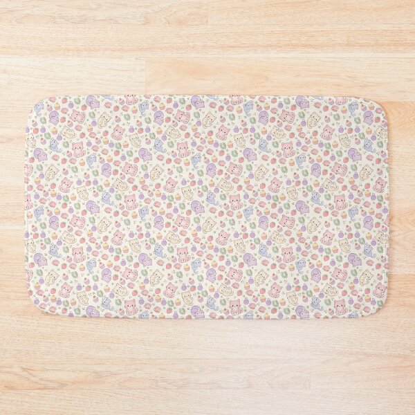 Item preview, Kitten Cafe – Kawaii Pastel Cats and Strawberries Pattern designed and sold by penny+florence.