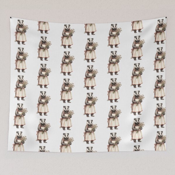 Item preview, Badger Cottagecore Apron designed and sold by Tiffany Roy.