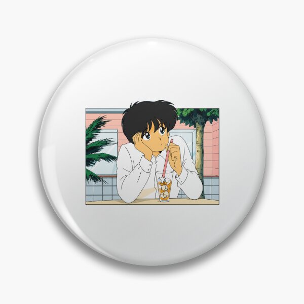 Item preview, Retro Anime Boy Drinking Iced Drink Art designed and sold by yabrookings.