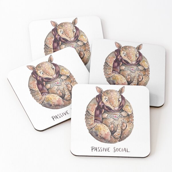 Item preview, Passive Social Armadillo designed and sold by Tiffany Roy.