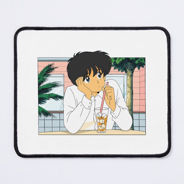 Item preview, Retro Anime Boy Drinking Iced Drink Art designed and sold by yabrookings.