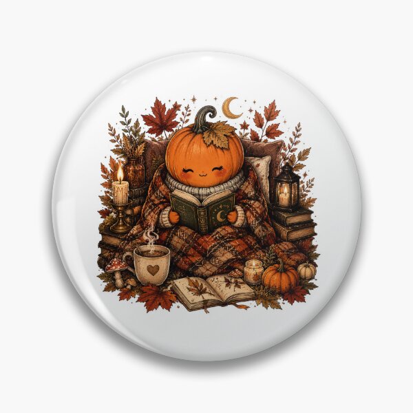 Item preview, Cute Cozy Pumpkin Reading Spellbook Mug  Witchy Autumn Book Lover Coffee Cup with Mushrooms and Candles designed and sold by FestivityFinds.