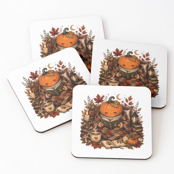 Item preview, Cute Cozy Pumpkin Reading Spellbook Mug  Witchy Autumn Book Lover Coffee Cup with Mushrooms and Candles designed and sold by FestivityFinds.