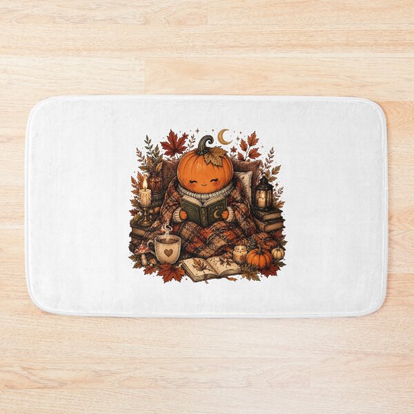 Item preview, Cute Cozy Pumpkin Reading Spellbook Mug  Witchy Autumn Book Lover Coffee Cup with Mushrooms and Candles designed and sold by FestivityFinds.