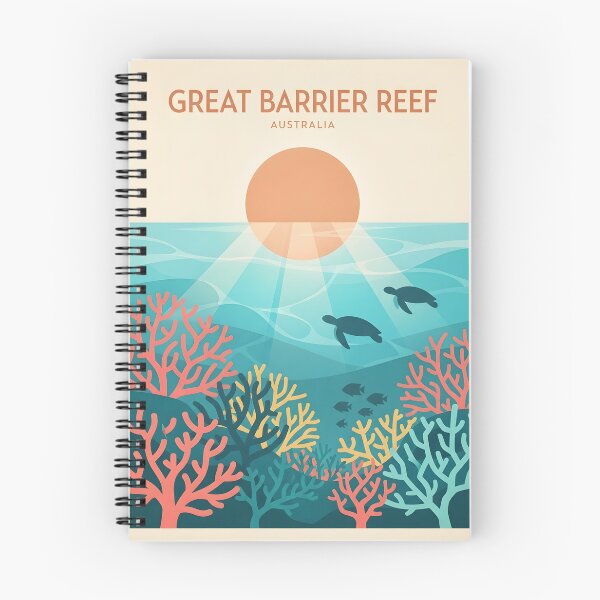 Item preview, Great Barrier Reef Vintage Travel Poster - Minimalist Coral Art Print designed and sold by DuckOddity.