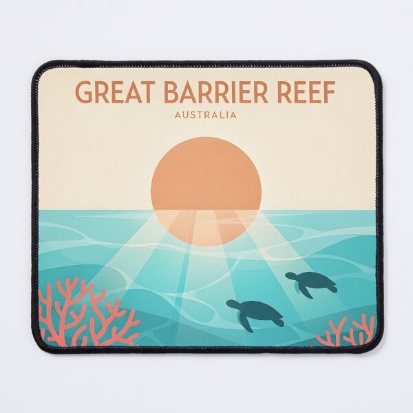 Item preview, Great Barrier Reef Vintage Travel Poster - Minimalist Coral Art Print designed and sold by DuckOddity.