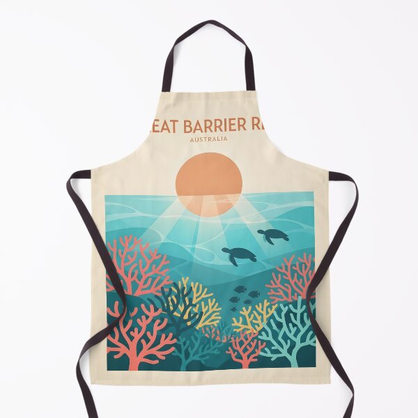 Item preview, Great Barrier Reef Vintage Travel Poster - Minimalist Coral Art Print designed and sold by DuckOddity.