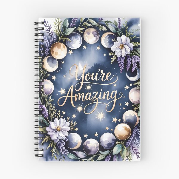 Item preview, You're Amazing Moon Phases Watercolor Lettering Art designed and sold by SellingWSarah17.