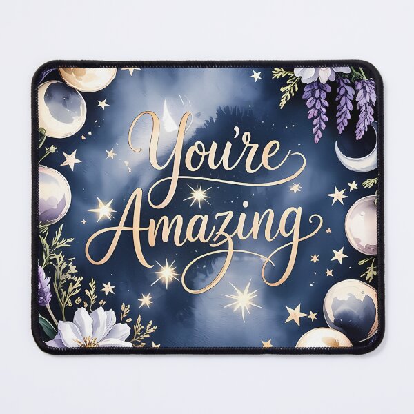 Item preview, You're Amazing Moon Phases Watercolor Lettering Art designed and sold by SellingWSarah17.
