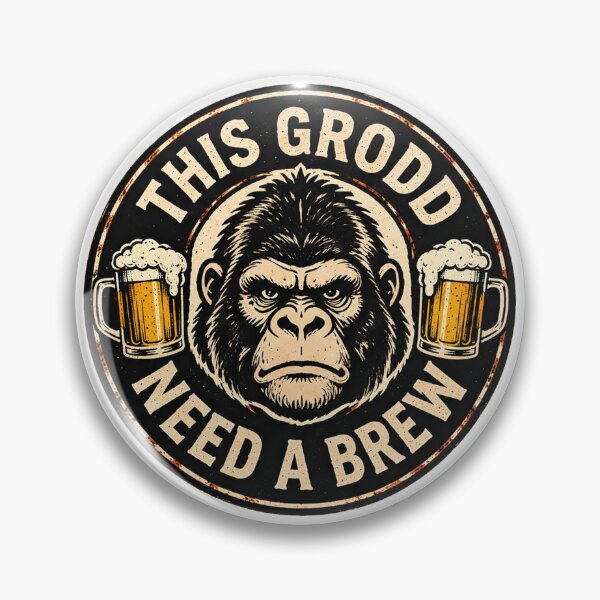 Item preview, This Grodd Need A Brew Emblem designed and sold by devonclemon.