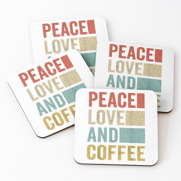 Item preview, Coffee Lover Funny Barista Retro Peace Love And Coffee T-Shirt designed and sold by KTY-NUSS.