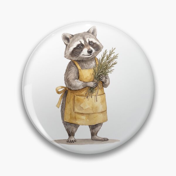 Item preview, Raccoon Rosemary Apron designed and sold by Roy & Tiffany.