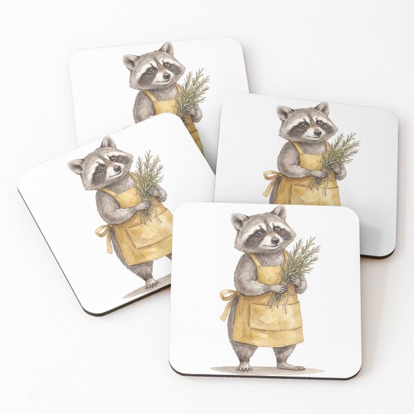 Item preview, Raccoon Rosemary Apron designed and sold by Tiffany Roy.