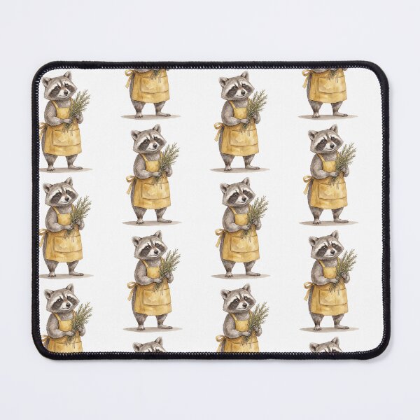 Item preview, Raccoon Rosemary Apron designed and sold by Roy & Tiffany.