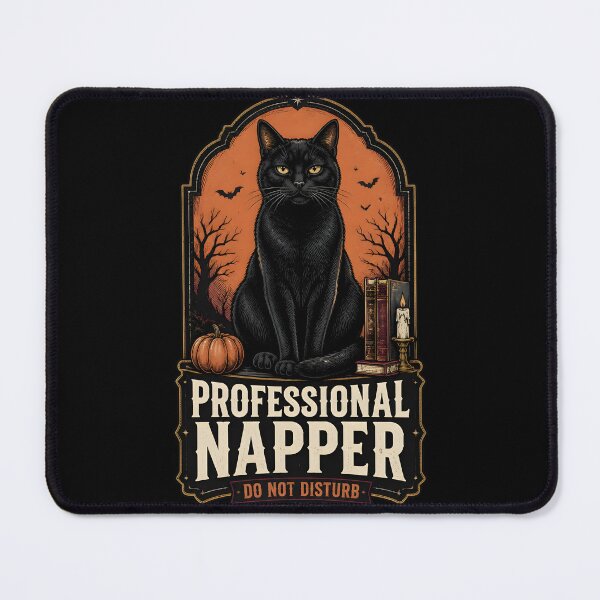 Item preview, Professional Napper — Black Cat Halloween designed and sold by OliviaHayesArt.