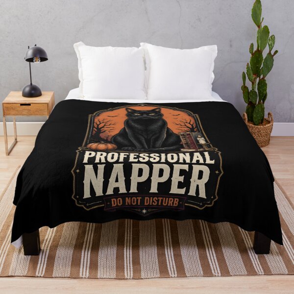 Item preview, Professional Napper — Black Cat Halloween designed and sold by OliviaHayesArt.