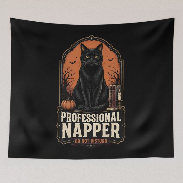 Item preview, Professional Napper — Black Cat Halloween designed and sold by OliviaHayesArt.