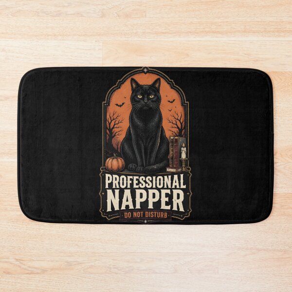 Item preview, Professional Napper — Black Cat Halloween designed and sold by OliviaHayesArt.