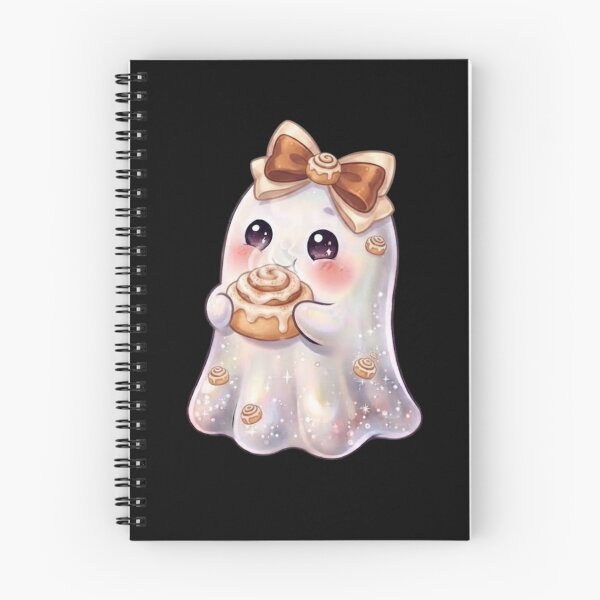 Item preview, Cute Kawaii Ghost Eating a Cinnamon Roll Design / Baking /  Clothes / Tops / Decor / Halloween Decors / Foodie T-shirts mugs stickers phone case journal poster designed and sold by TeenLake.