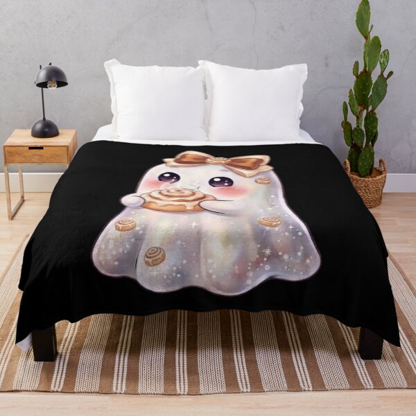 Item preview, Cute Kawaii Ghost Eating a Cinnamon Roll Design / Baking /  Clothes / Tops / Decor / Halloween Decors / Foodie T-shirts mugs stickers phone case journal poster designed and sold by TeenLake.