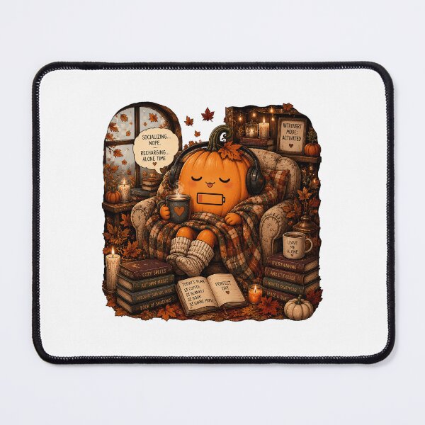 Item preview, Introvert Pumpkin Recharging Social Battery Cozy Autumn designed and sold by FestivityFinds.