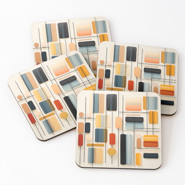 Item preview, Mid Century Modern Rounded Rectangle Geometric Abstract designed and sold by GutyzDesignsES.