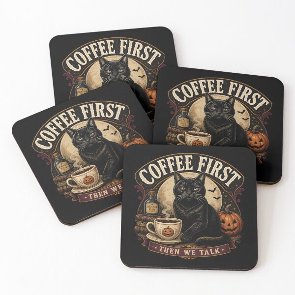 Item preview, Coffee First — Black Cat Halloween designed and sold by LiviuGligoros.