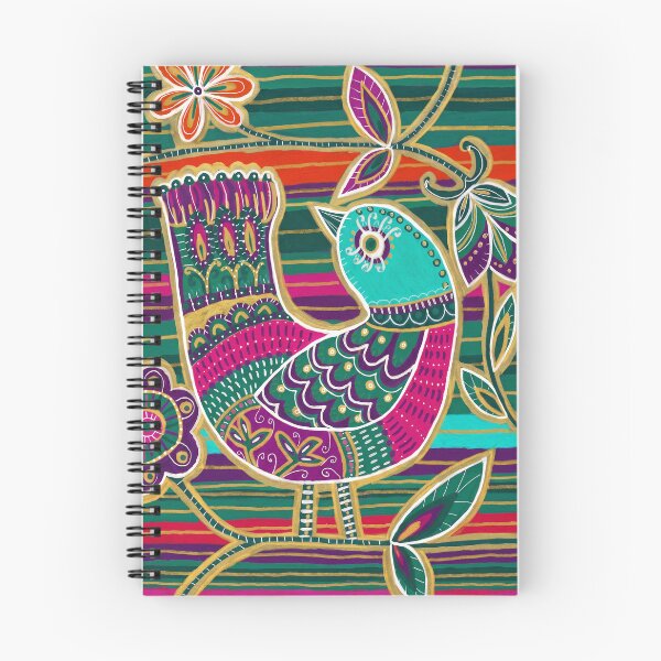 Item preview, Folk Bird in Bloom Green and Magenta designed and sold by Fani*.