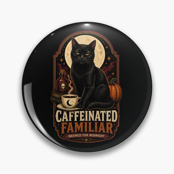 Artikelvorschau, Koffeinierter Vertrauter – Schwarze Katze an Halloween entworfen und verkauft von RoyesButler.