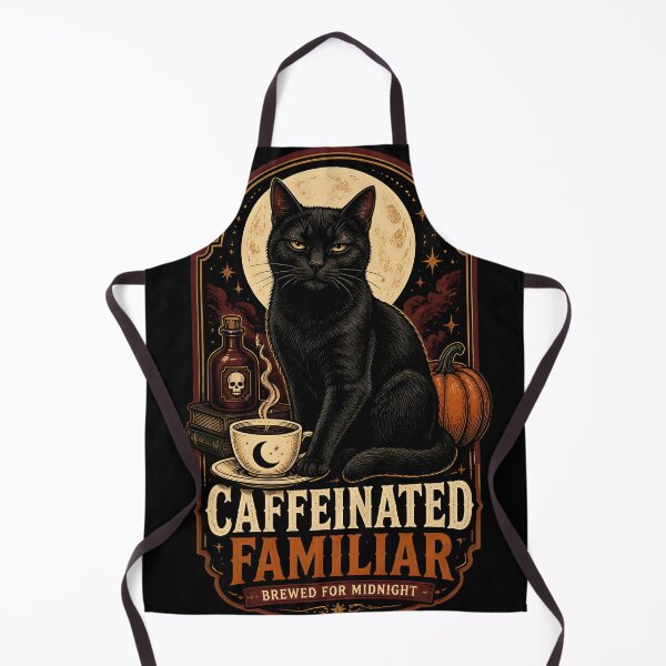 Item preview, Caffeinated Familiar — Black Cat Halloween designed and sold by RoyesButler.
