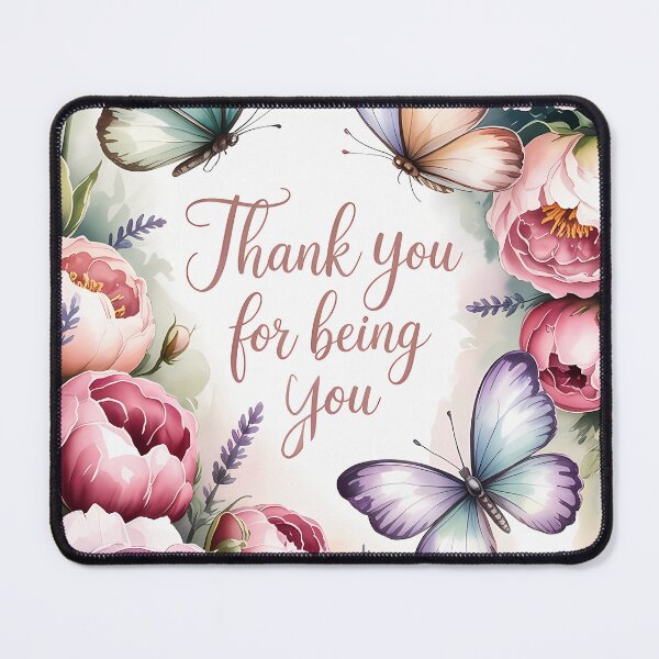 Item preview, Thank You for Being You Peony and Butterfly Watercolor Art designed and sold by SellingWSarah17.