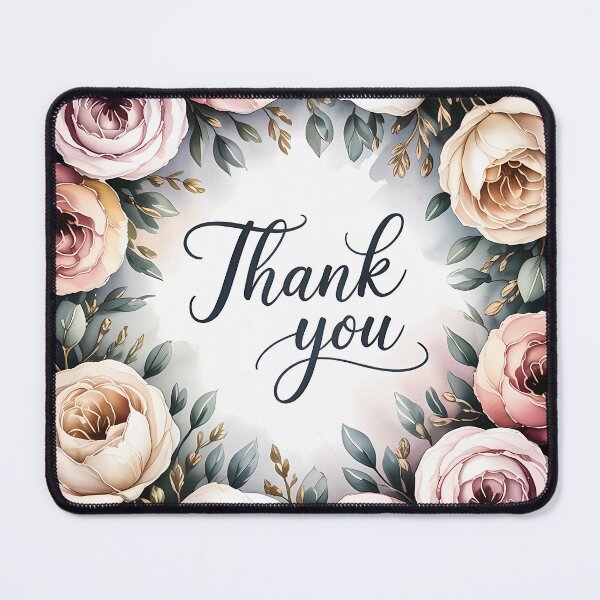Item preview, Elegant Rose Wreath Watercolor Thank You Card Art designed and sold by SellingWSarah17.