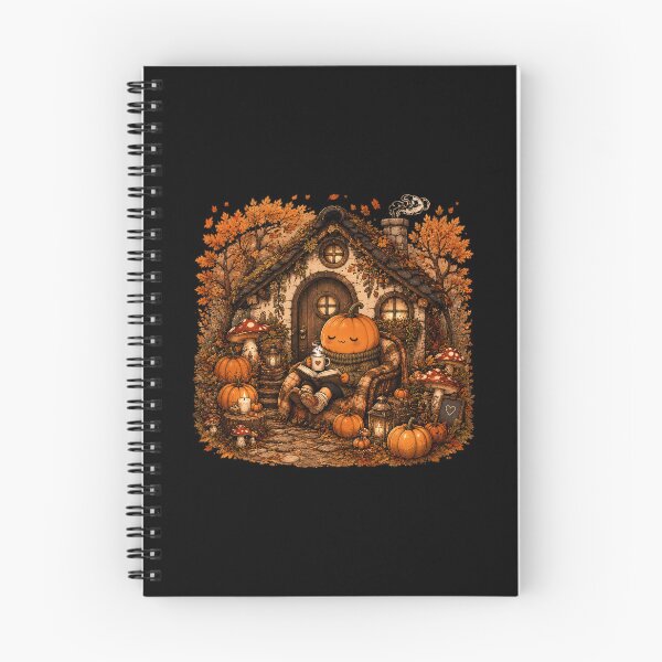 Item preview, Cute Pumpkin Reading at Autumn Cottage Throw Pillow  Cozy Fall Cottagecore Decor with Mushrooms designed and sold by FestivityFinds.