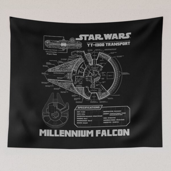 Item preview,  Star Wars Millennium Falcon Grey Schematics designed and sold by Akbarudi.