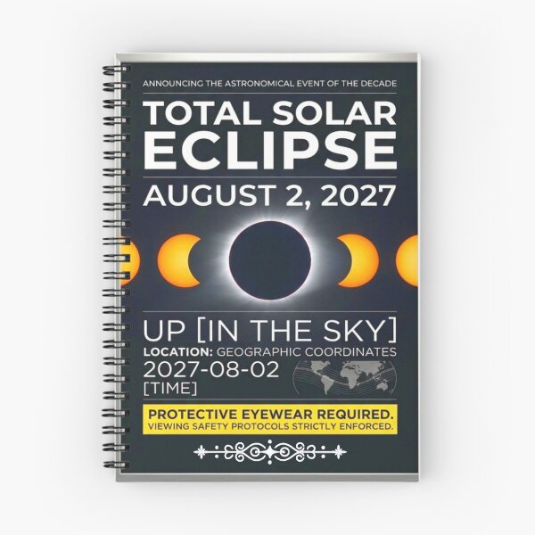 Item preview, Astronomy Infographic Total Solar Eclipse August 2, 2027 Event Poster. designed and sold by Giulivo Store Graphic.