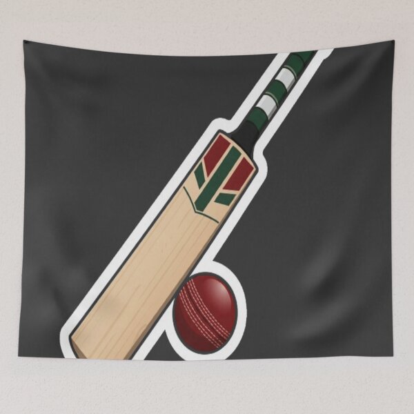 Item preview, Cricket Bat and Ball grey designed and sold by StickersRyous.