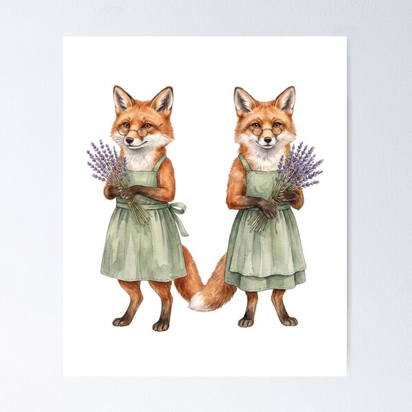 Item preview, Fox Lavender Sisters designed and sold by Tiffany Roy.