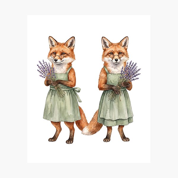 Item preview, Fox Lavender Sisters designed and sold by Tiffany Roy.