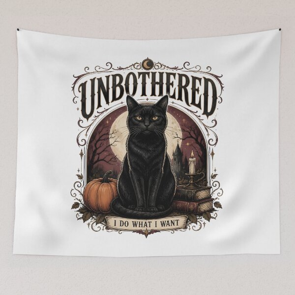 Item preview, Unbothered — Black Cat Halloween designed and sold by KristenosNehk.