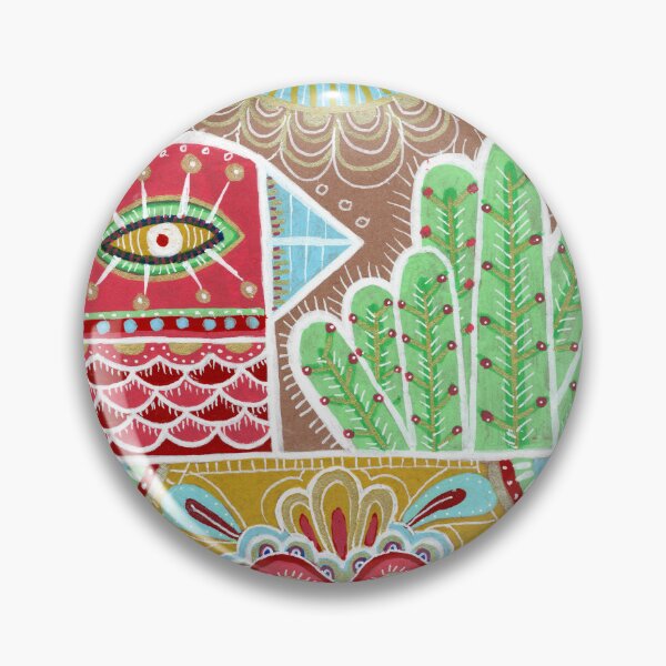 Item preview, Folk Art Bird Heart Flowers Illustration designed and sold by Fani*.