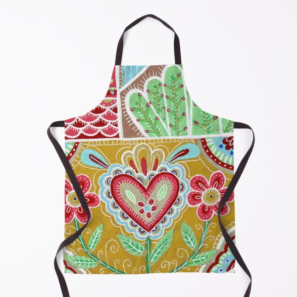 Item preview, Folk Art Bird Heart Flowers Illustration designed and sold by Fani*.