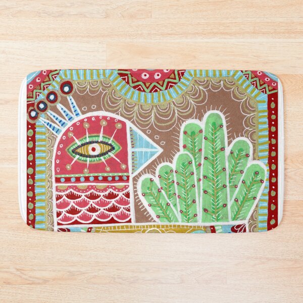 Item preview, Folk Art Bird Heart Flowers Illustration designed and sold by Fani*.