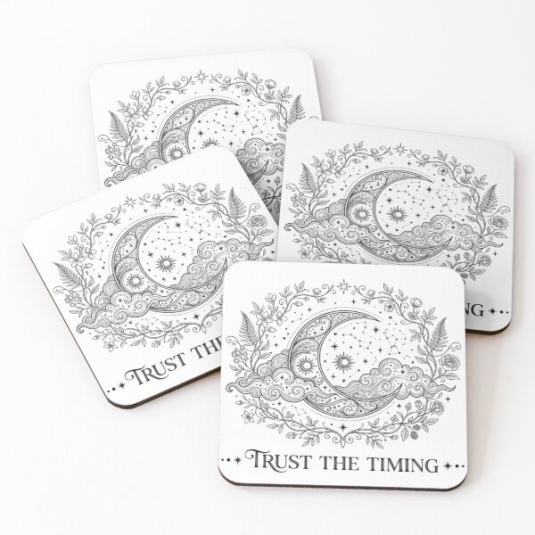 Item preview, Trust The Timing Celestial Moon Inspirational Boho Design designed and sold by meghnad.