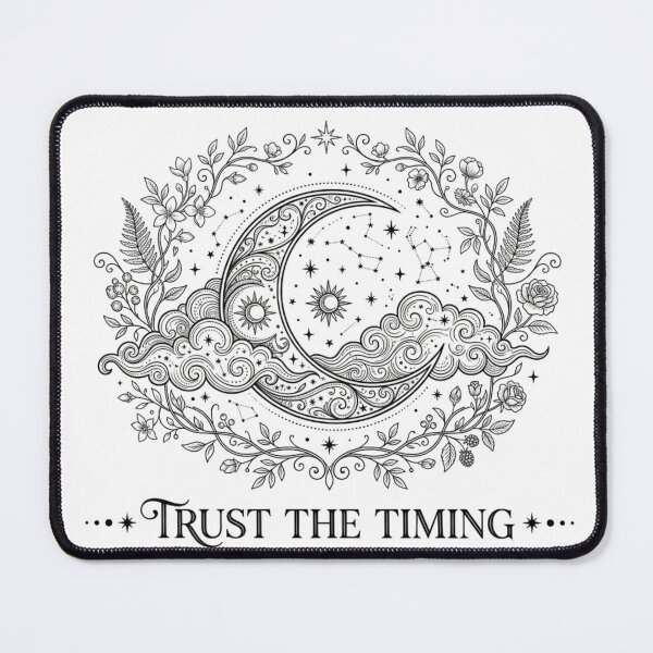 Item preview, Trust The Timing Celestial Moon Inspirational Boho Design designed and sold by meghnad.