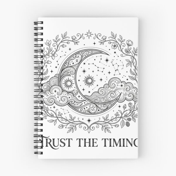 Item preview, Trust The Timing Celestial Moon Inspirational Boho Design designed and sold by meghnad.
