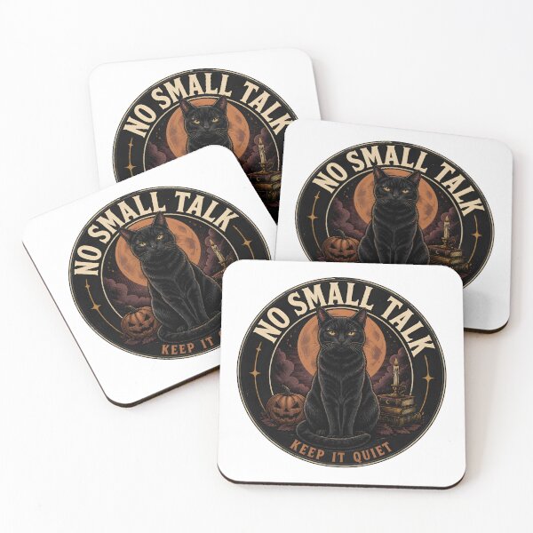 Item preview, No Small Talk — Black Cat Halloween designed and sold by KristenosNehk.